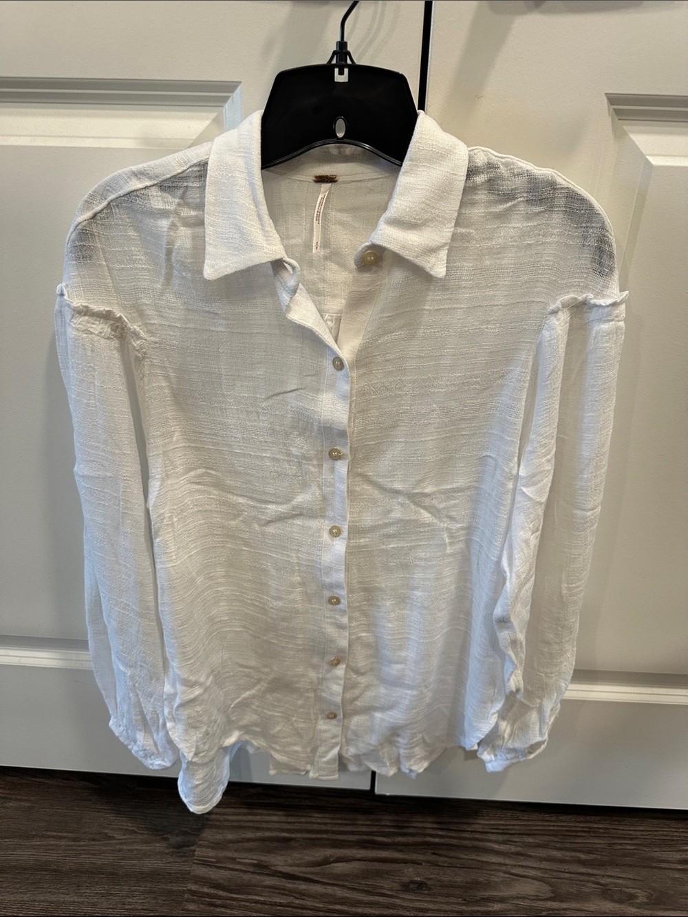 Free People- NOT your Classic White Button-Front Women's Shirt